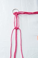 Thread and ring for macrame - showing knot series 