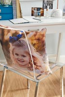 Modern study - chair with photographic cover on cushion 