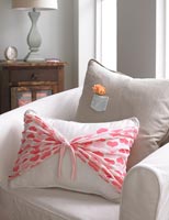 Heart patterned fabric cushion cover 