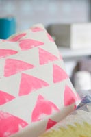 Pink patterned cushion cover 