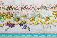 Floral pattern on vintage fabric 
