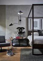 Black and grey modern bedroom 