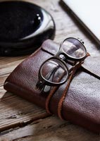 Spectacles and a leather case 