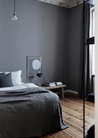 Grey and white modern bedroom 