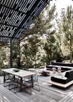 Modern outdoor living and dining area 