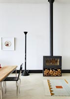 Contemporary wood burning stove 