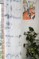 Tye dye style fabric curtains 