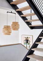 Contemporary black and wooden staircase 