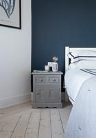 Classic white and blue bedroom detail