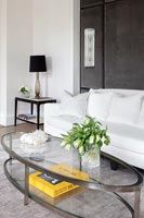 Modern white living room detail 
