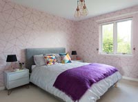 Modern purple and pink bedroom 