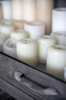Detail of white candles 