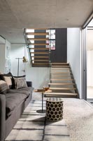 Modern living room and staircase 