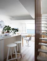Modern white kitchen island 