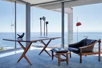 Modern table and chair with view