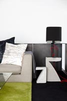 Contemporary side table with lamp 