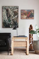 Modern side table with art 