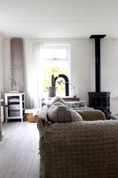 Monochrome country living room detail
