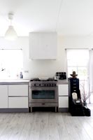 Modern white kitchen detail 
