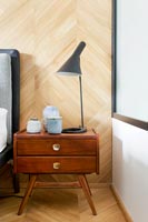 Vintage bedside cabinet and lamp