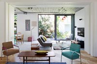 Open plan eclectic living room