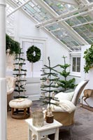 Classic orangery with Christmas trees 