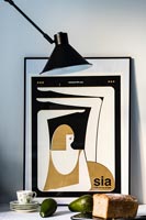 Contemporary print and lamp 