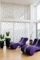 Contemporary chairs wit privacy screen