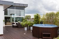 Modern terrace with hot tub