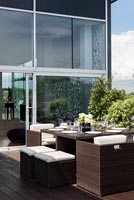 Modern furniture on terrace