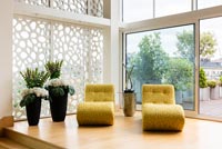 Contemporary chairs with privacy screen 