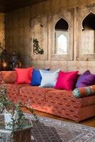 Colourful sofas and cushions