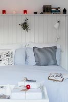 Country bedroom decorated for Christmas 