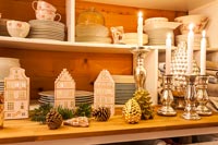 Country sideboard decorated for Christmas 