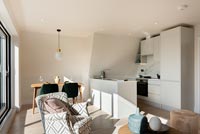 Open plan living room and kitchen 