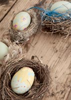 Ornamental eggs in nests 