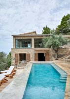Modern stone house with swimming pool 