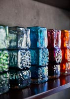 Modern collection of coloured glass