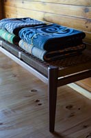 Bench with folded towels