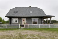 Grey log house