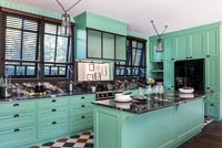 Mint green modern kitchen 