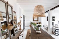 Modern white and wood country dining room 