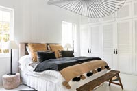 Modern white, black and brown bedroom 