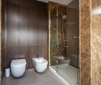 Brown modern bathroom suite 