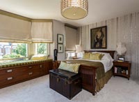 Gold bedding in classic style bedroom 