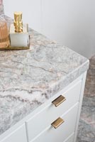 Marble top of bathroom cabinet