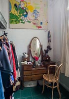Open clothes rail and dressing table 