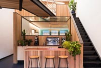Open plan kitchen with mezzanine 