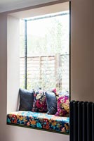 Floral window seat with cushions 