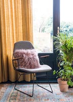 Modern chair with fluffy cushion 